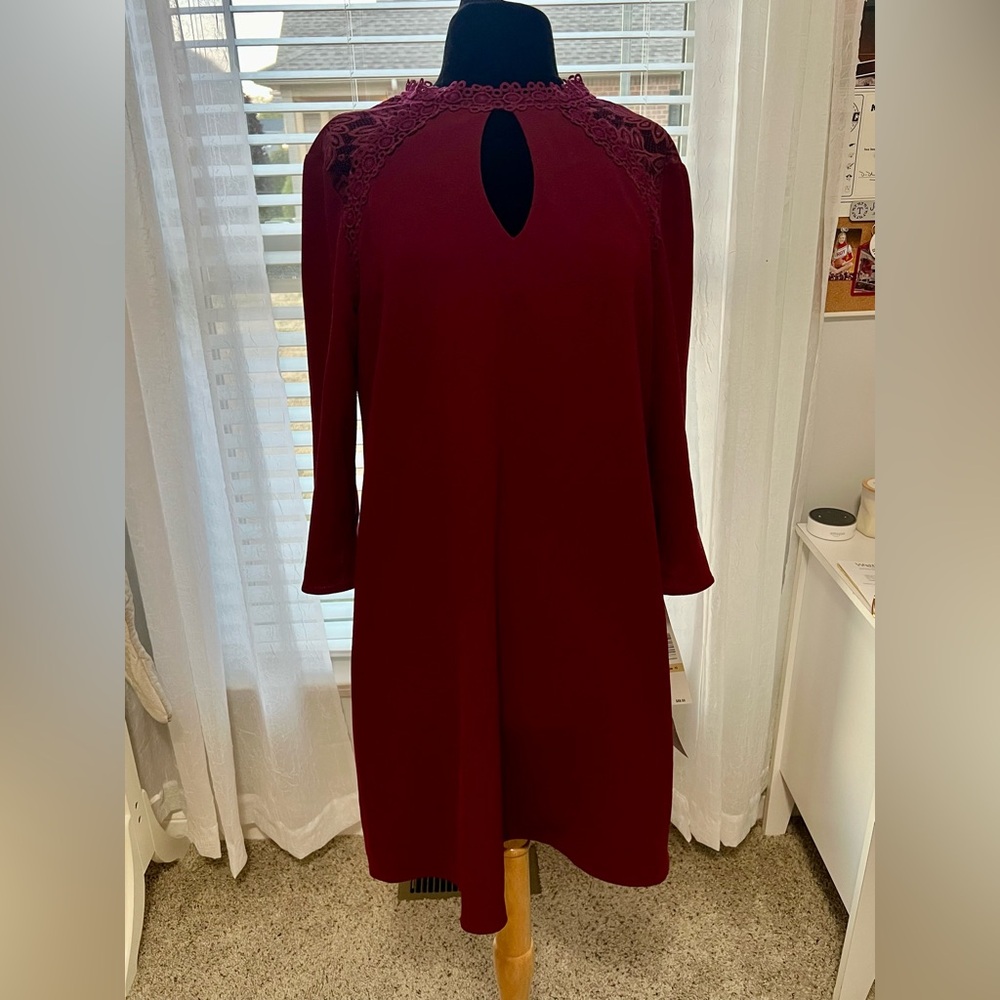 New with tags 3/4th sleeve dress color Burgandy